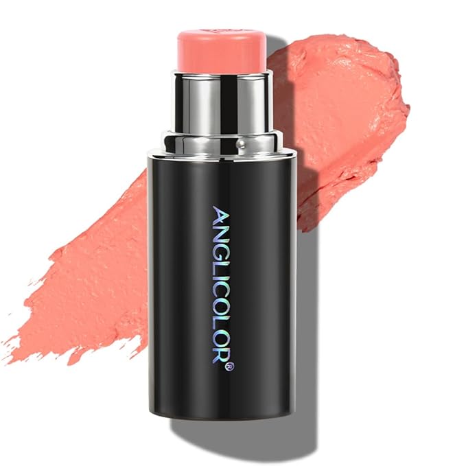 Cream Blush Stick, Multi-use Blush Stick for Cheeks, Eyes, Lips, Matte Finish Long Lasting Non-greasy Face Contour Stick for Older Women, #2 Neutral Blush
