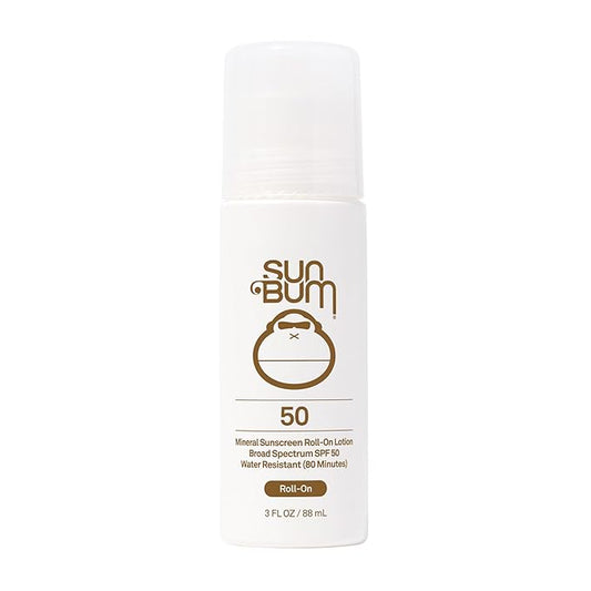 Sun Bum Mineral SPF 50 Roll-On Sunscreen Body Lotion - Broad Spectrum Moisturizing Sunscreen with Vitamin E - Hawaii 104 Act Compliant (Made without Octinoxate & Oxybenzone) - Travel Size 3 oz