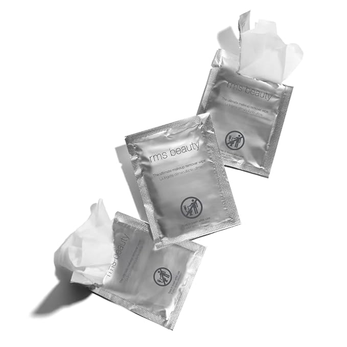 RMS Beauty Makeup Remover Wipes – Gentle, Hypoallergenic Facial Cleansing Towelettes with Nourishing Ingredients, Effective for All Skin Types, Travel-Friendly, 30 Count Pack
