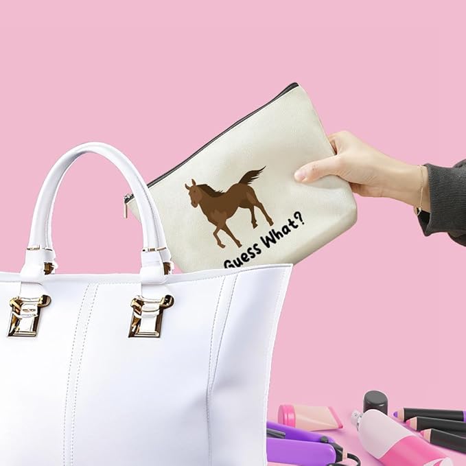 Funny Horse Makeup Bag Horse Gifts for Girls Horse Gifts for Women Horse Supplies Accessories Cute Cosmetic Bag for Women Girls Horse Lovers Sister Best Friends Graduation Mothers Day Birthday Gifts