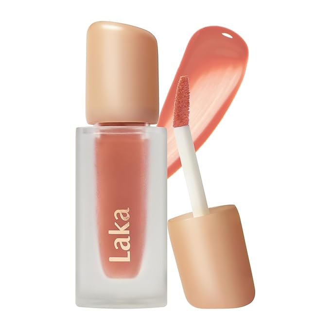 Laka Fruity Glam Tint, 4.5g/0.15oz, Glowing Lip Stain with Wide Color Spectrum, Hydrating & Lightweight Texture, Buildable Color, Non-Sticky, Vegan, K-Beauty (#125 Mango)