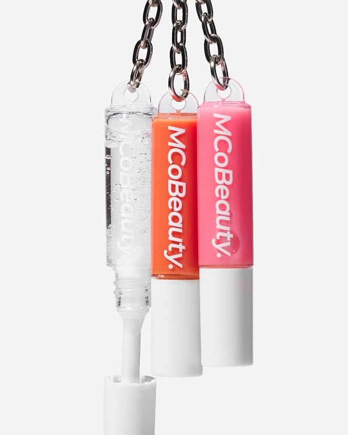 MCoBeauty - Lip Gloss Trio - 3-in-1 Gloss Keyring with Three Shades for On-the-Go Hydration & Shine - Vegan, Cruelty-Free Lip Makeup - Stocking Stuffers for Teen Girls and Women, Christmas Gifts