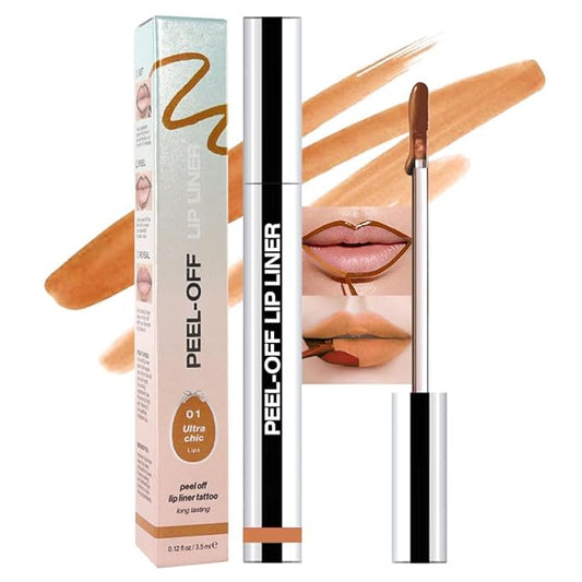 Matte Lip Gloss Stain-Peel Off Lip Liner Tattoo, Orange Brown Lip Tint，Long Lasting Peel Off Lip Stain, Waterproof Transfer-proof Lip Mask Lip Liner Peel Off Lip Gloss,Stayn Lip Makeup. #01