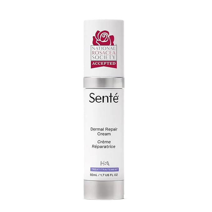 Senté Dermal Repair Facial Cream | Nourishing for Rosacea, Sensitive Skin, & Post-Procedure | Hydrate & Soothe| with Patented HSA, Vitamin E & Green Tea Extract | 1.7 Fl Oz