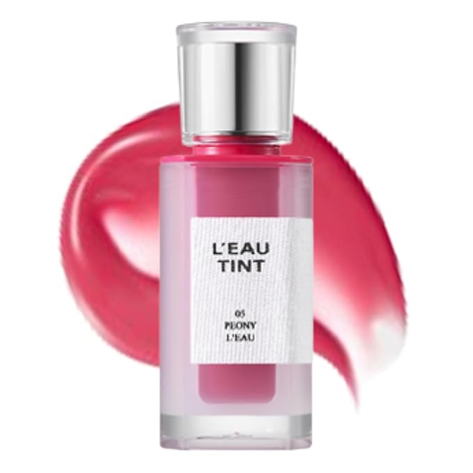 BBIA L’EAU Tint – Glossy & Glow Lip Stain, Watery Lip Tint, Non-Sticky, High Shine Finish, Long-lasting, Moisturizing, Lightweight, Natural, Daily Use, Vegan, Korean Lip Makeup (05 PEONY L'EAU)