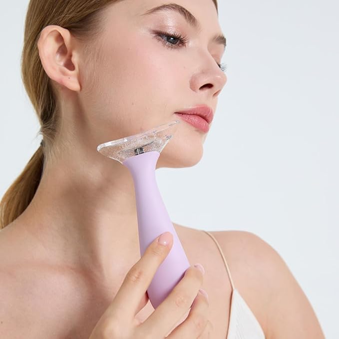 Ice Roller for Face and Eye with Ice Tong, Ice Mold for Face for Women Reducing Puffiness and Lighten Dark Circle and Soothing Skin, Purple