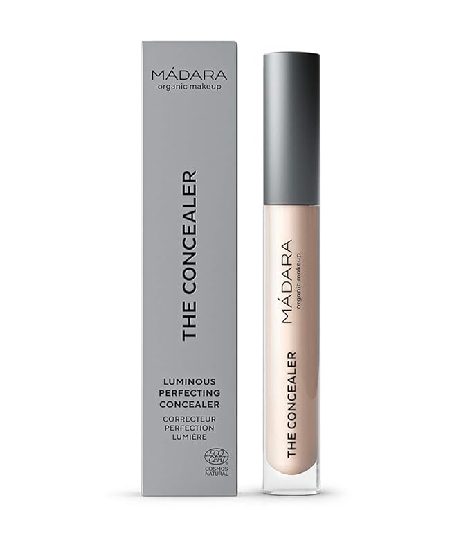 MÁDARA Organic Skincare | Luminous Perfecting Concealer 15 VANILLA – 4ml, Dewy finish, With hyaluronic acid, Natural concealer for dark circles and blemishes, Vegan, COSMOS natural certified.