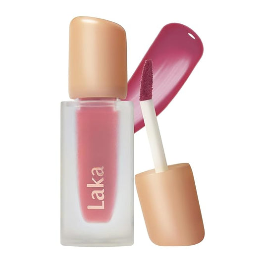 Laka Fruity Glam Tint, 4.5g/0.15oz, Glowing Lip Stain with Wide Color Spectrum, Hydrating & Lightweight Texture, Buildable Color, Non-Sticky, Vegan, K-Beauty (#147 Currant)