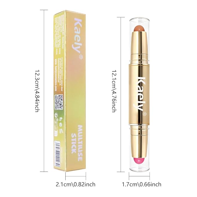 Kaely Contour Blush Multiuse Stick Makeup, Cream Bronzer Contouring Sticks Palette Face Make Up Kit, Ultra-Creamy Radiant Finish Formula, Vegan & Cruelty-free, 02 Berry Tan