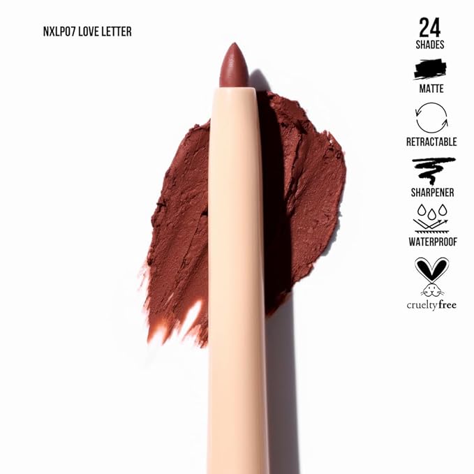 Retractable Waterproof Lip Liner with Built-in Sharpener by Beauty Creations NUDEX Collection (Love Letter 07)