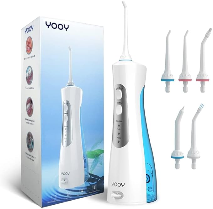 YOOY Water Dental Flosser Teeth Portable Cordless Oral Irrigator Gums Braces Orthodontic Care Irrigation Cleaner Electric Waterflosser Flossing for Teeth Cleaning Rechargeable for Home Travel