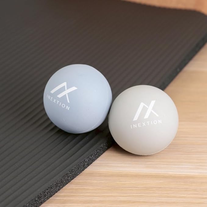 Therapy Massage Balls (2-Pack), High-Density Fascia Balls for Targeted Muscle Relaxation & Daily Recovery - 50D & 65D Hardness Options (Serene Gray + Tranquil Blue (65D+65D))