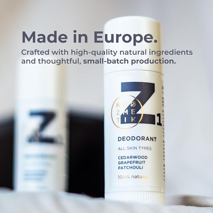 Z1 Natural Deodorant for Women & Men | 100% Aluminum-Free | Long-Lasting Freshness | Safe for All Skin Types | Supports Natural Sweating | Cedarwood,Grapefruit,Patchouli