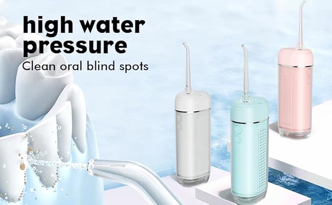 Powerful Portable Cordless Water Dental Flosser: Rechargeable [2000 mAh Li-ion] Mini Oral Irrigator Travel & Home Machine Cleaner Large Vol Telescopic Tank 5 Modes IPX7 Waterproof Electric Teeth Pick