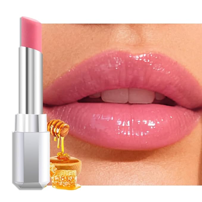 HHLTOH Pink Honey Lipstick Tinted Lip Balm - Shine Moisturizing Lipstick for Women, Natural Nourishing Hydrating Lip Gloss Stain for Dry Lips, Tint Sheer Lightweight Makeup, Vegan - 1Pc #02 Pink