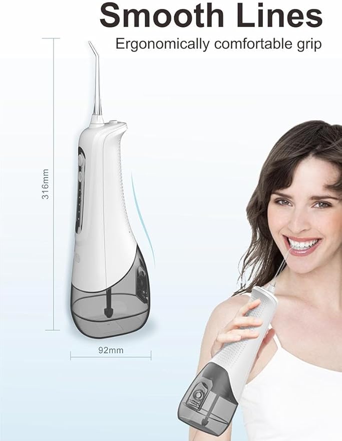 Portable Water Flosser Cordless - 4 Cleaning Modes & 50-Day Long Battery Life, IPX7 Waterproof Compact Design, Type-C Charge Oral Irrigator for Travel/Home/Office, Ideal for Sensitive Gums & Braces