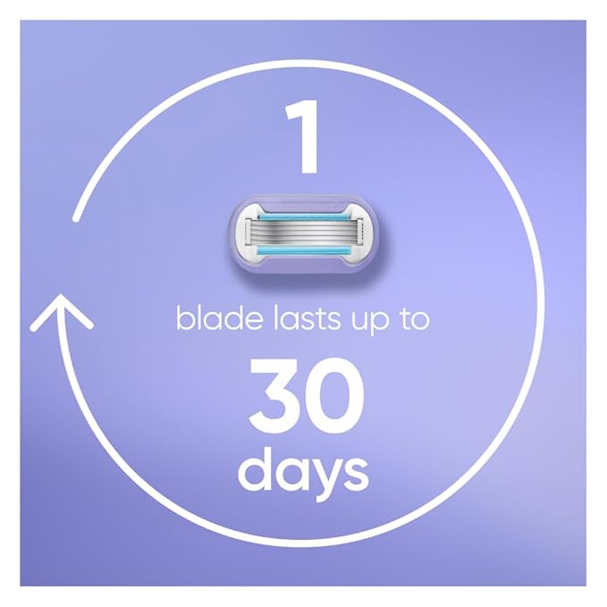 Gillette Venus Deluxe Smooth Swirl Women's Razor Handle + 4 Blade Refills, Flexible Handle and Pivoting Head