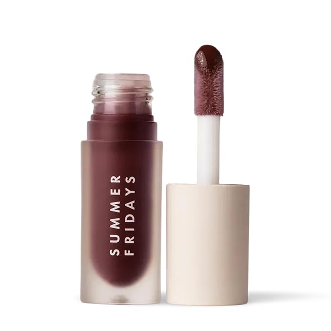 Summer Fridays Dream Lip Oil - Tinted Lip Oil with Moisturizing Sheer Coverage, High-Shine and Deep Hydration - Non-Sticky Formula for Long-Lasting Softness - Rosewood Nights (0.15 Oz)