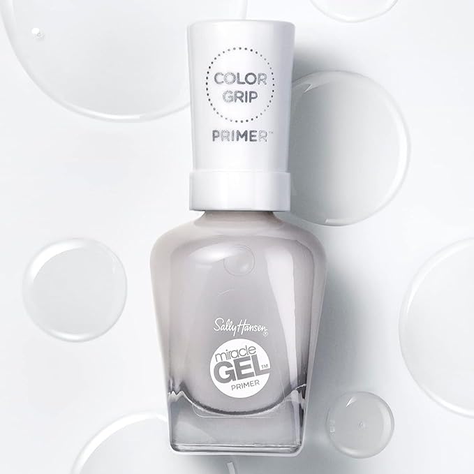 Sally Hansen Miracle Gel Nail Polish Color Grip Primer and Base Coat| Salon Quality, Gel-Like Formula, Two-Step System, No UV Light Needed, Long Lasting | Clear, Glossy