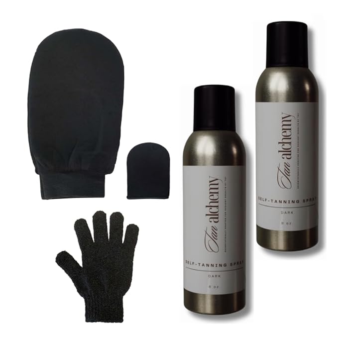 Tampa Bay Tan, Tan Alchemy, Dark Self Tanning Aerosol Can, Unscented (2-8 oz w mitt)