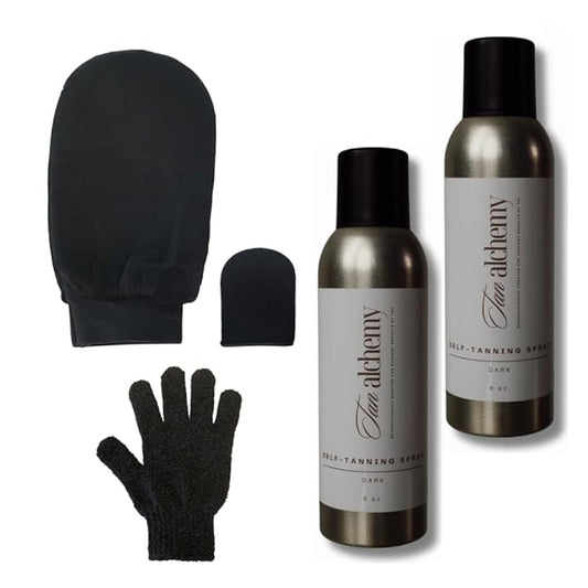 Tampa Bay Tan, Tan Alchemy, Dark Self Tanning Aerosol Can, Unscented (2-8 oz w mitt)