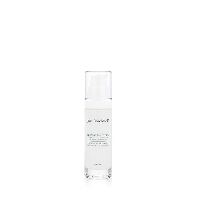 Josh Rosebrook Nutrient Day Cream - Regenerating Facial Moisturizer, High Protection Broad Spectrum Sunscreen SPF 30, Reef Safe - 30mL - 1.0 Oz
