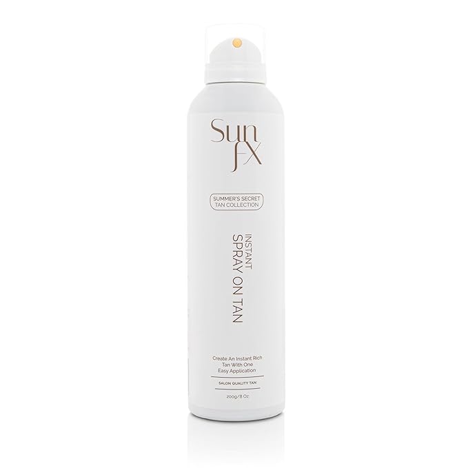 SunFX Summer's Secret Instant Self-Tanning Bronzing Spray, Medium-Dark, 8oz (200g) – Streak-Free Natural Glow, Fast-Drying, Long-Lasting Tan (4 Pack)