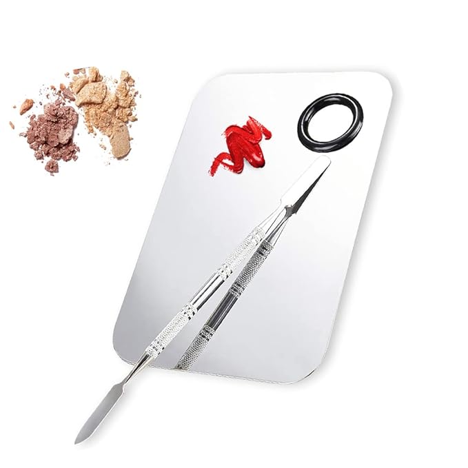 2 Pcs Makeup Mixing Palette, Upgrad Stainless Steel