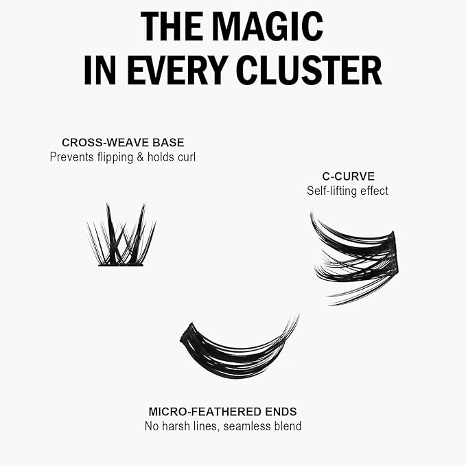 Lash Clusters 8-18mm Wispy Eyelash Clusters 144pcs Cluster Lashes DIY Individual Lashes Clusters with Soft Thin Band for Self Use,Beginner-Friendly (Sylph-775)