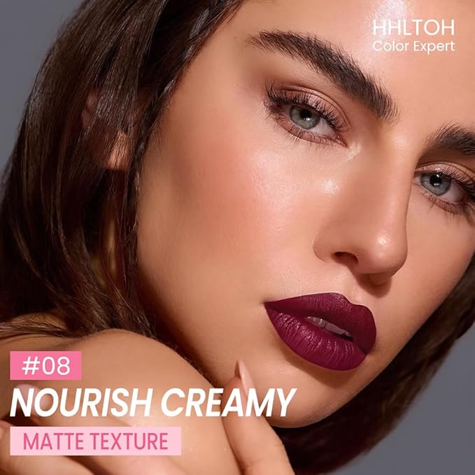 HHLTOH Honey Lipstick Tinted Lip Balm - Matte Tint Cream Lipsticks for All Skin Tones, Hydrating Lip Stain, Can be Buildable Blendable Nourishing Moisturizing Suitable for Women to Every Day Makeup 08