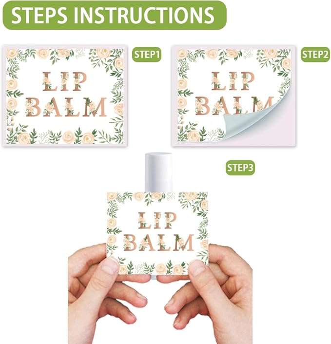OLYCRAFT 100Pcs Self-Adhesive Lip Balm Tag Wrapping