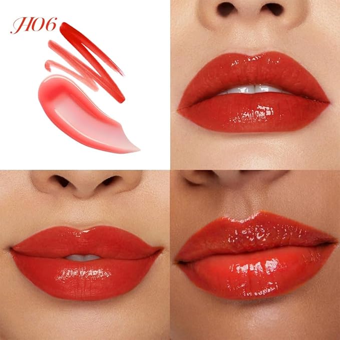 evpct Bright Red Matte Liquid Lipstick Lip Liner Set with Moisturize Lip Oil, 2 in 1 Lipgloss Tints Lipstick Long Lasting Makeup for Women, High Pigmented Lips Stain 24hr Original Smudge Proof labial