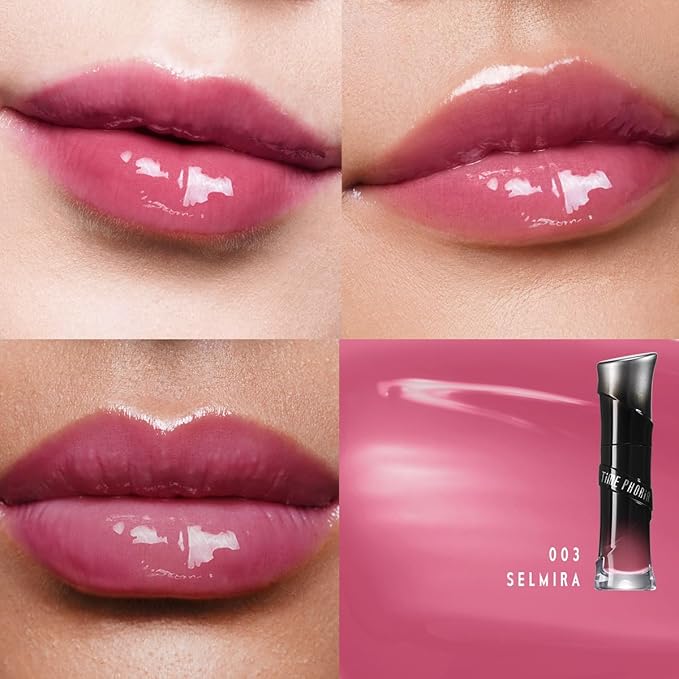 Lunara Frost 3D Lip Gloss, 003 Selmira-Pinkish Mauve, High-Shine Glossy Finish, Juicy Pigment Lip Gloss with 3D Plumping Effect, 24H Hydration with Hyaluronic Acid, Non-Sticky Cushiony Gel