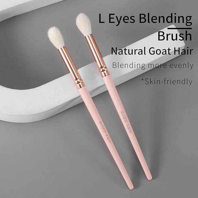 ENZO KEN Natural Goat Hair Eyeshadow Blending Brush - Eye Blending & Contour Brush, Single Piece, E204L