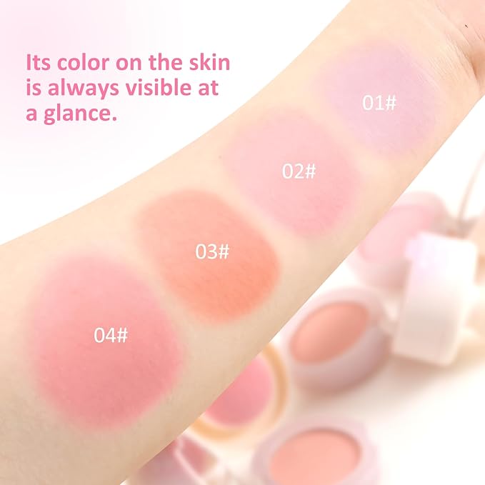 Boobeen Blush Compact for Face, Matte Powder Blush Natural Glowing