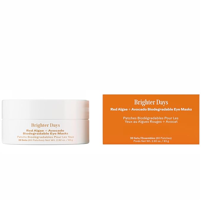 Three Ships - Brighter Days Red Algae + Avocado Eye Masks | Depuff, Hydrate, Refresh Under Eye Skin | Cruelty-Free, Vegan, Paraben-Free, Sensitive Skin Safe (30 Sets | 2.96 oz)