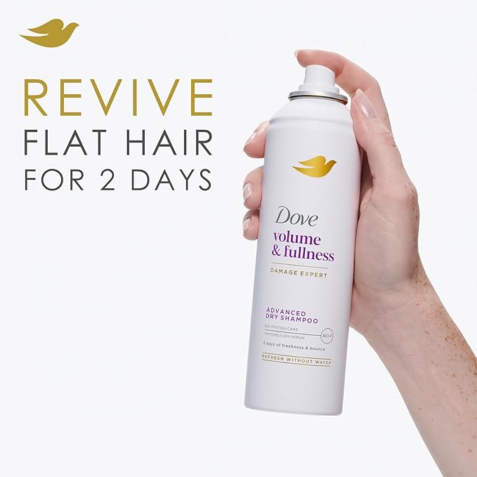 Dove Shampoo and Conditioner Set, Volume & Fullness + Advanced Dry Shampoo – Refresh & Revive Thin, Flat and Dry, Damaged Hair (3 Piece Set)