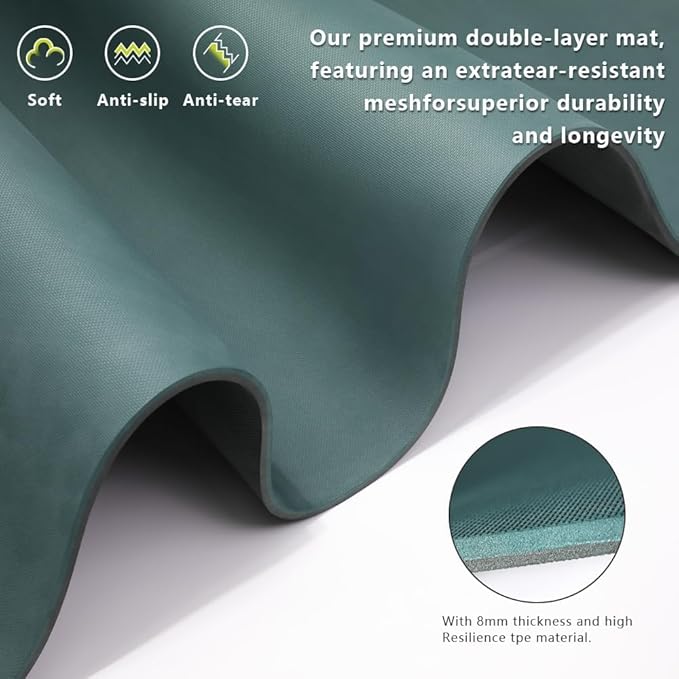 Wide Yoga Mat-80cm Non Slip Extra Thick 1/3'' Fitness Exercise Mat TPE Material High Resiliency Hot Yoga Mats(72“L x 32"W) With Carry Strap for Women Yoga Pilates, Home Floor Workout