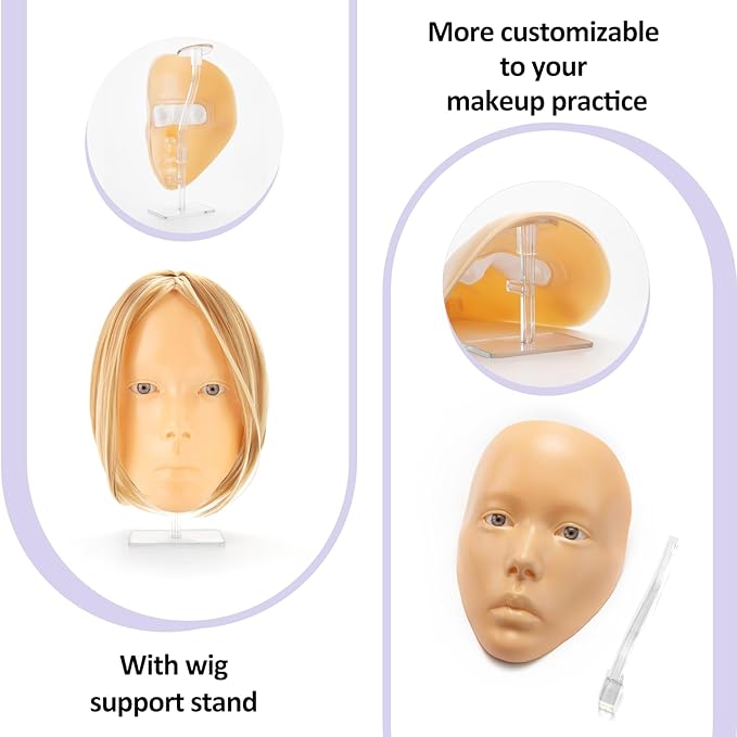 Makeup Practice Face, 2024 Upgrade 5D Makeup Mannequin