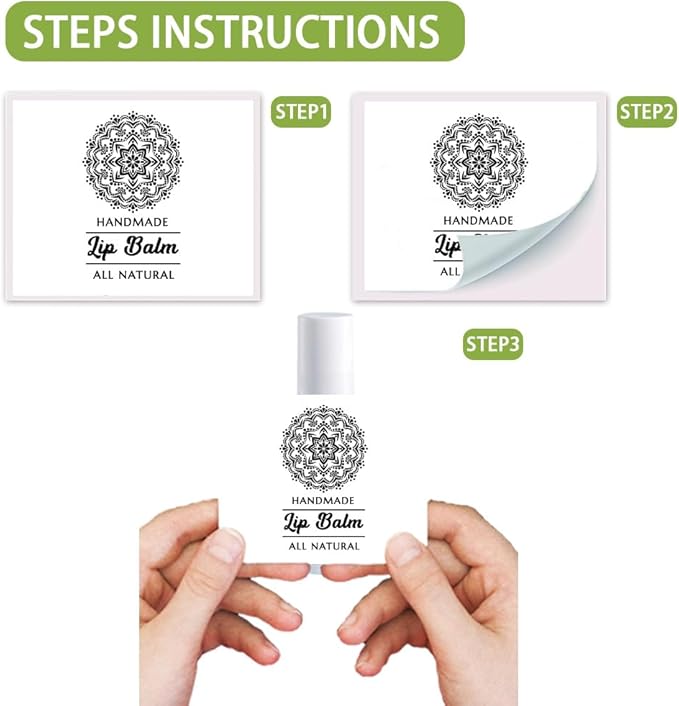 OLYCRAFT 100Pcs Self-Adhesive Lip Balm Tag Wrapping