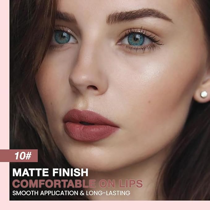 evpct Maroon Chestnut Red Matte Creamy Retractable Lip Liner Pencils for Women Shaping & Sculpting Lips, Lip Liner Long Lasting Waterproof Rich Lip Colors Liner Crayon Lipstick delineador de labios