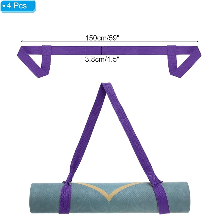 PATIKIL Yoga Mat Strap, Adjustable Yoga Mat Carrier Straps Sling Cotton Anti Slip Mat Holder Stretching Band