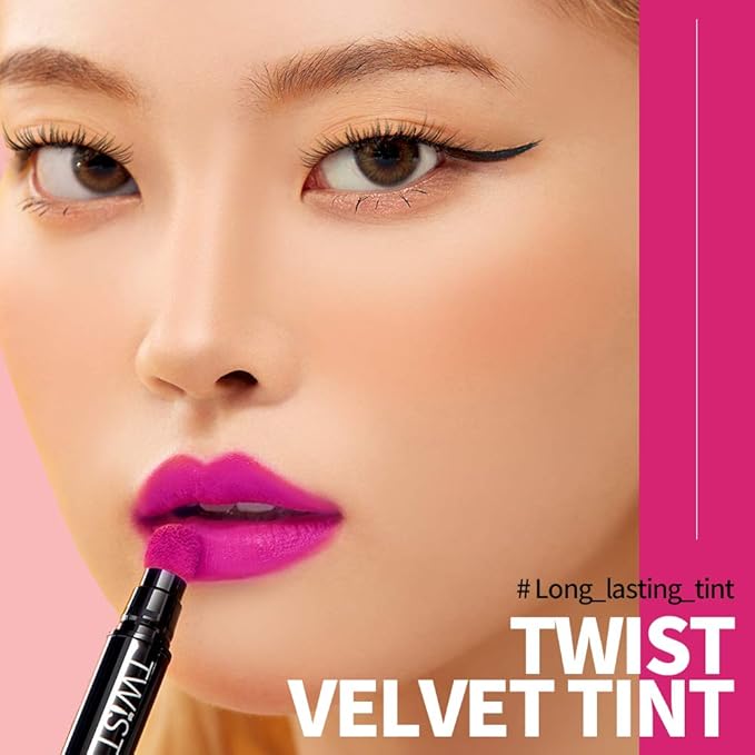 Long Lasting Lip Stain for Lips and Cheek Tint | High Pigment Color | lightweight Matte Finish | Weightless | Full Coverage | Twist Velvet Tint #8 (No.8)