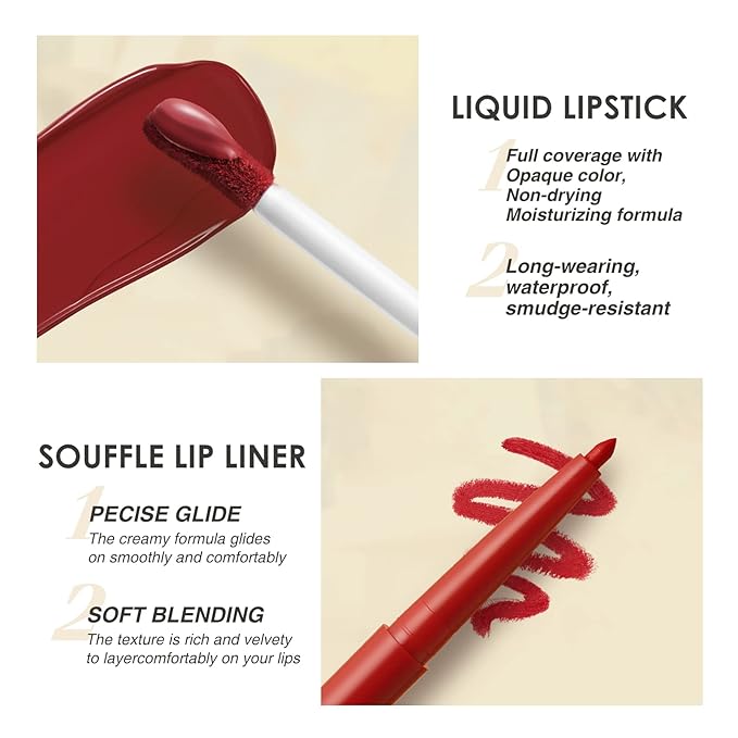 BestLand 6Pcs Matte Liquid Lipstick +