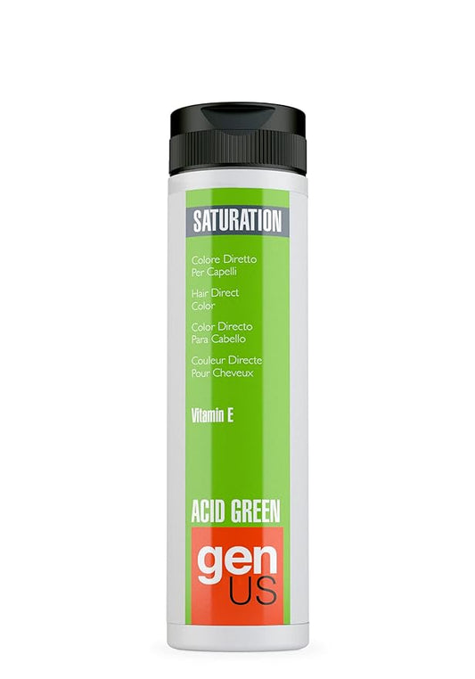 GENUS Gel Hair Color Ice Collection - Direct Colored Gel with Vitamin E - Permanent Dye Color - Hair Coloring for Women & Men - Acid Green, 5.07 Fl Oz
