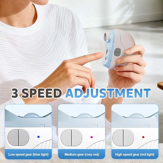 Electric Nail Clippers for Adults Seniors Kids, 3 Speeds Smart Automatic Nails Trimmer with Polisher, Light, Clipping Collector, Nails Grinder for Fingernails Toenails, Toe Nail Drill for Man Women