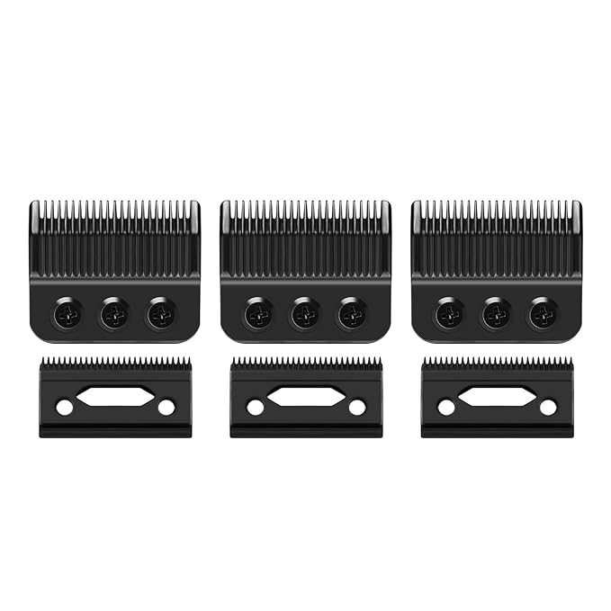 Professional 3 Hole Standard Clipper Replacement Blade Compatible with Designer, Senior, Cordless Designer, and Pilot clippers (Black) (3 Pack)