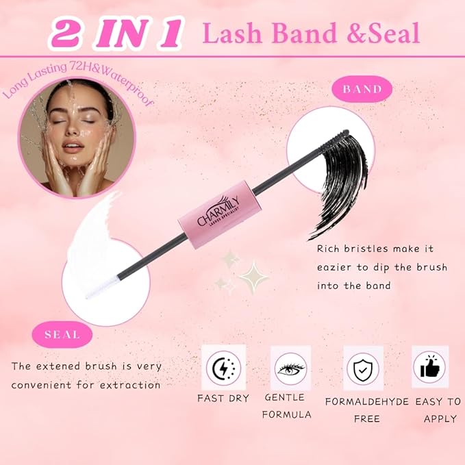 DIY Lash Clusters Kit 280pcs Volume Lashes Extensions 30D+40D Mix, 9-16mm D Curl Soft Eyelash Clusters With Glue Bond Seal Remover Tweezers, Thin band Lashes Clusters Kit Natural Look