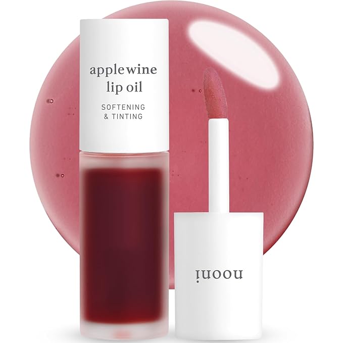 NOONI Korean Hydrating Lip Oil - Applewine | Long-Lasting, Moisturizing, Plumping, Revitalizing for Dry Lips, Waterproof, No Peel Off, Hydrating, Nourishing Crystal Clear, 0.12 FL Oz