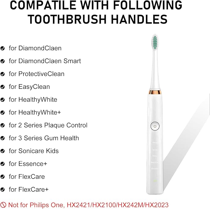 Toothbrush Heads, 4 Pack Electric Toothbrush Replacement Heads for Philips Sonicare Soft Dupont Bristles Replacement Toothbrush Heads for Oral Care